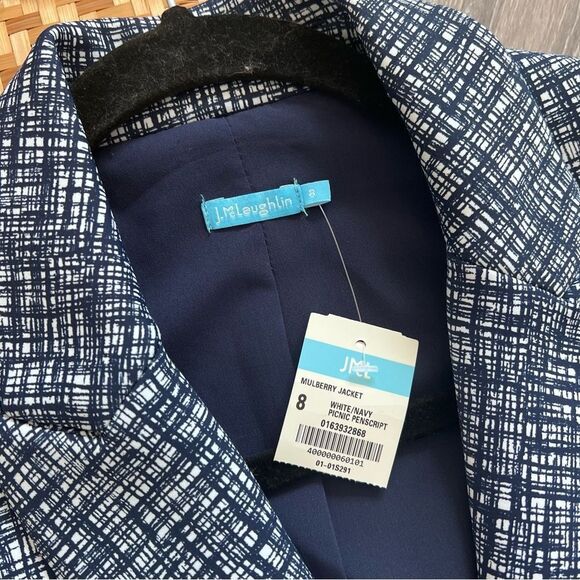 J. McLaughlin Blue and White Blazer - Picture 3 of 8
